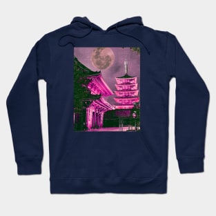 big pink full moon in japan Hoodie